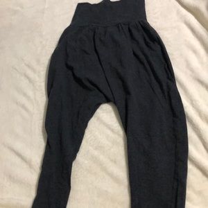 Gray puffy sweat pants